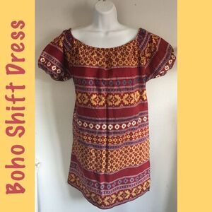 Vintage Boho Shift Midi Handmade Large
